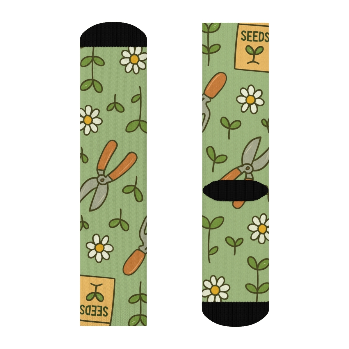 Gardener Meadow Tool Grid stylish athletic crew socks