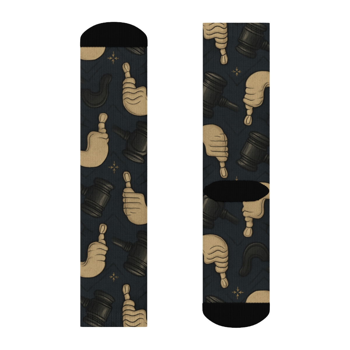 Gavel And Wig Chevron, Judge Grade personalized crew socks