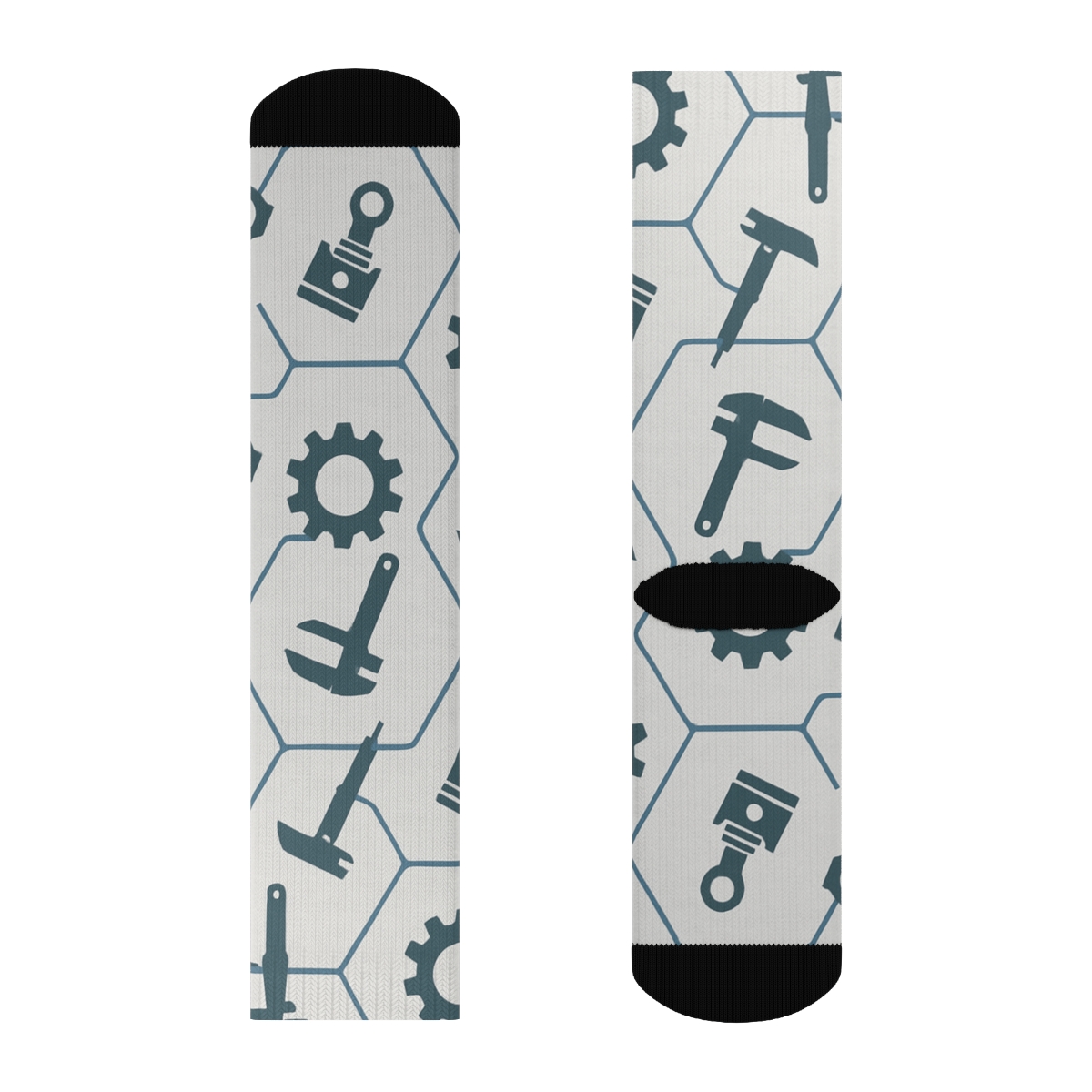 Gearwave Lattice Diagram Mechanical Engineer trendy patterned crew socks
