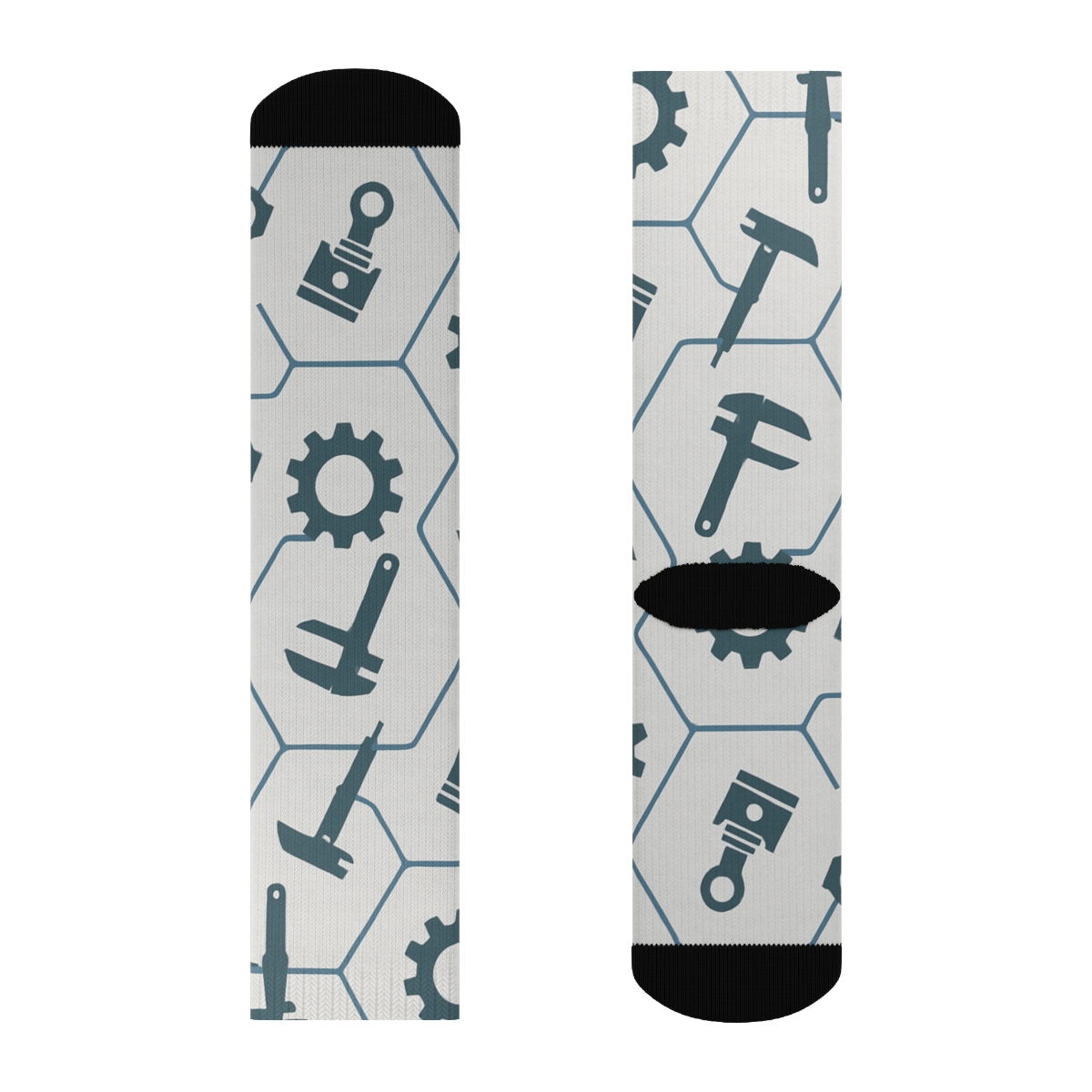 Gearwave Lattice Diagram Mechanical Engineer trendy patterned crew socks