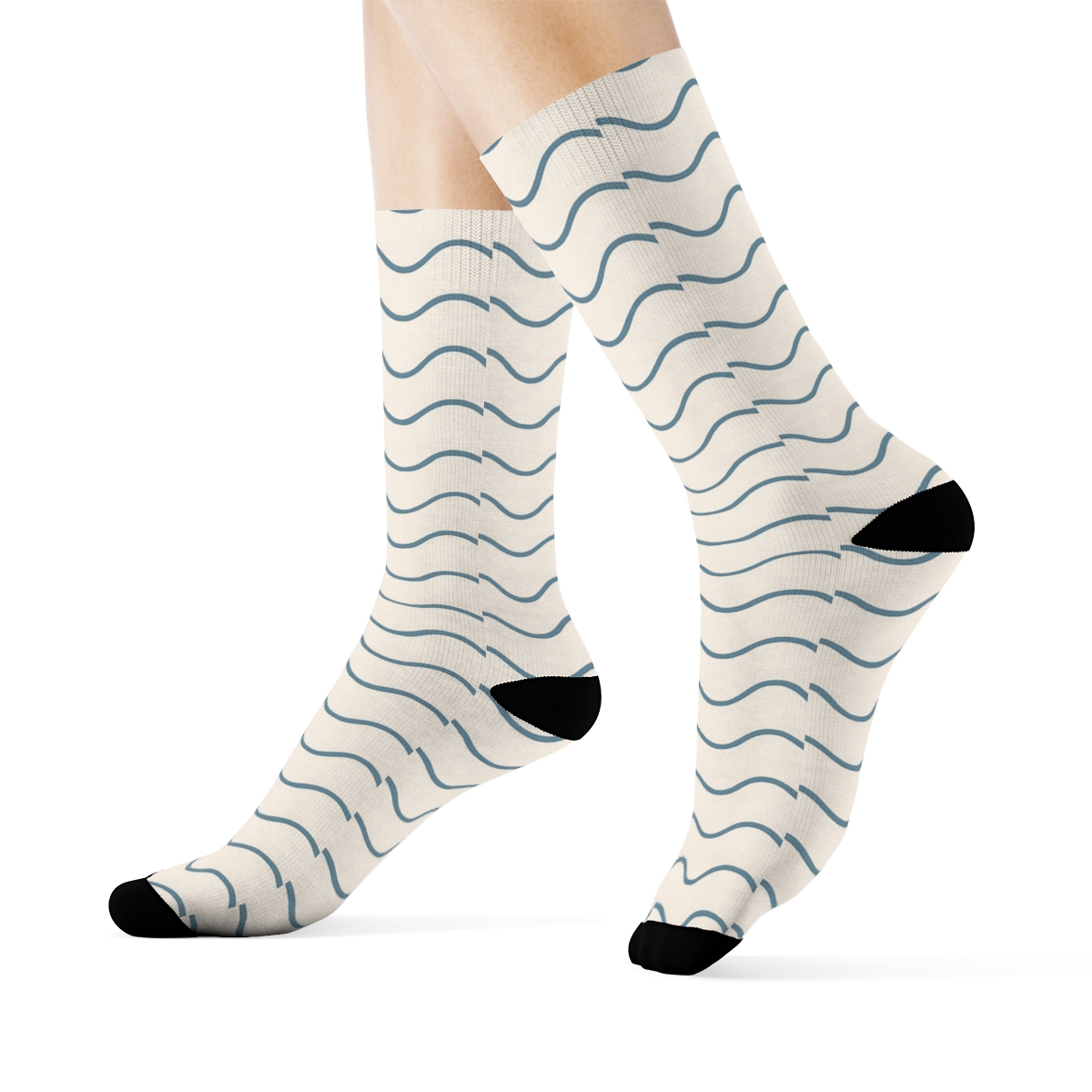 Gentle Wave Stitch Repeat personalized crew socks