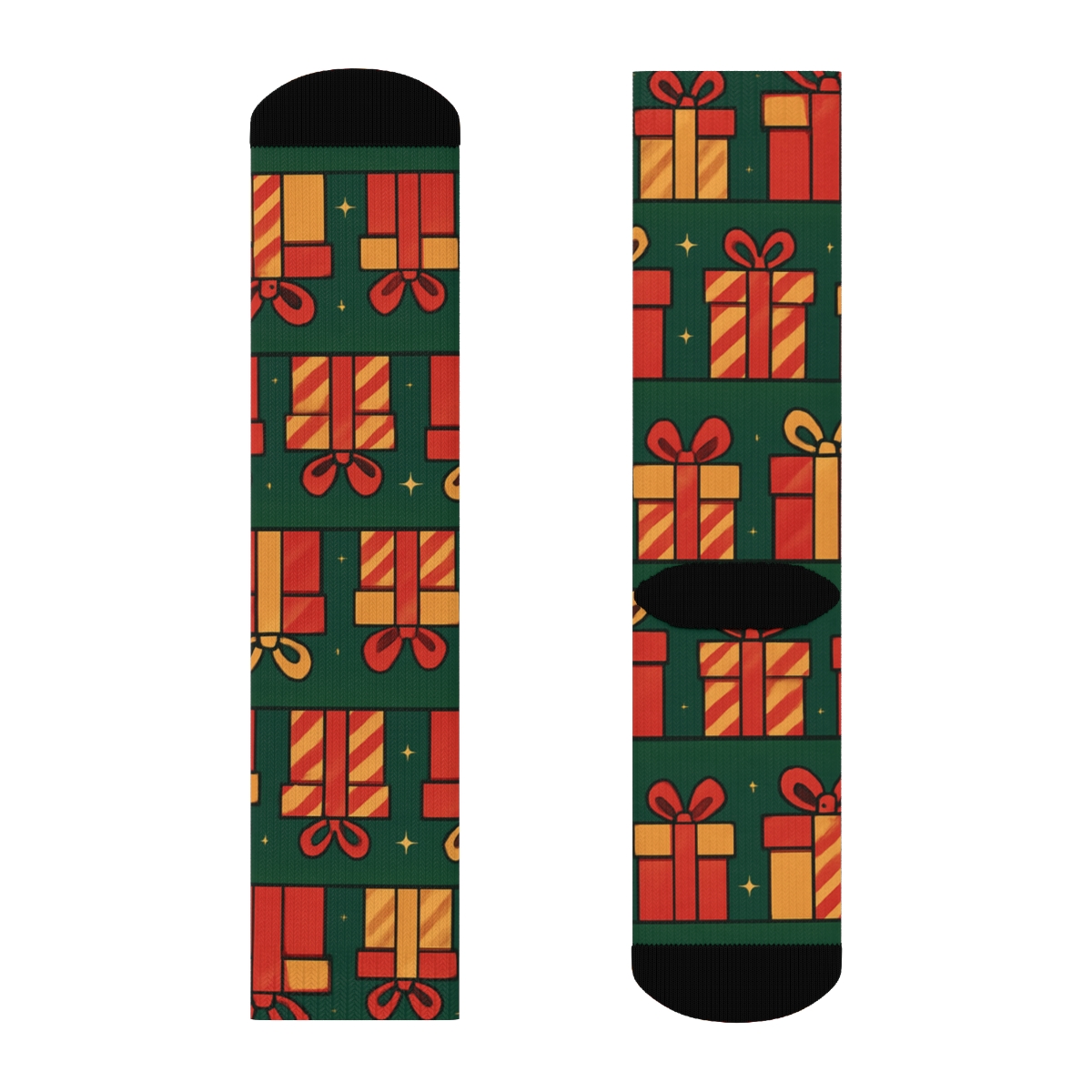 Gift Box Band Progression Holiday trendy patterned crew socks