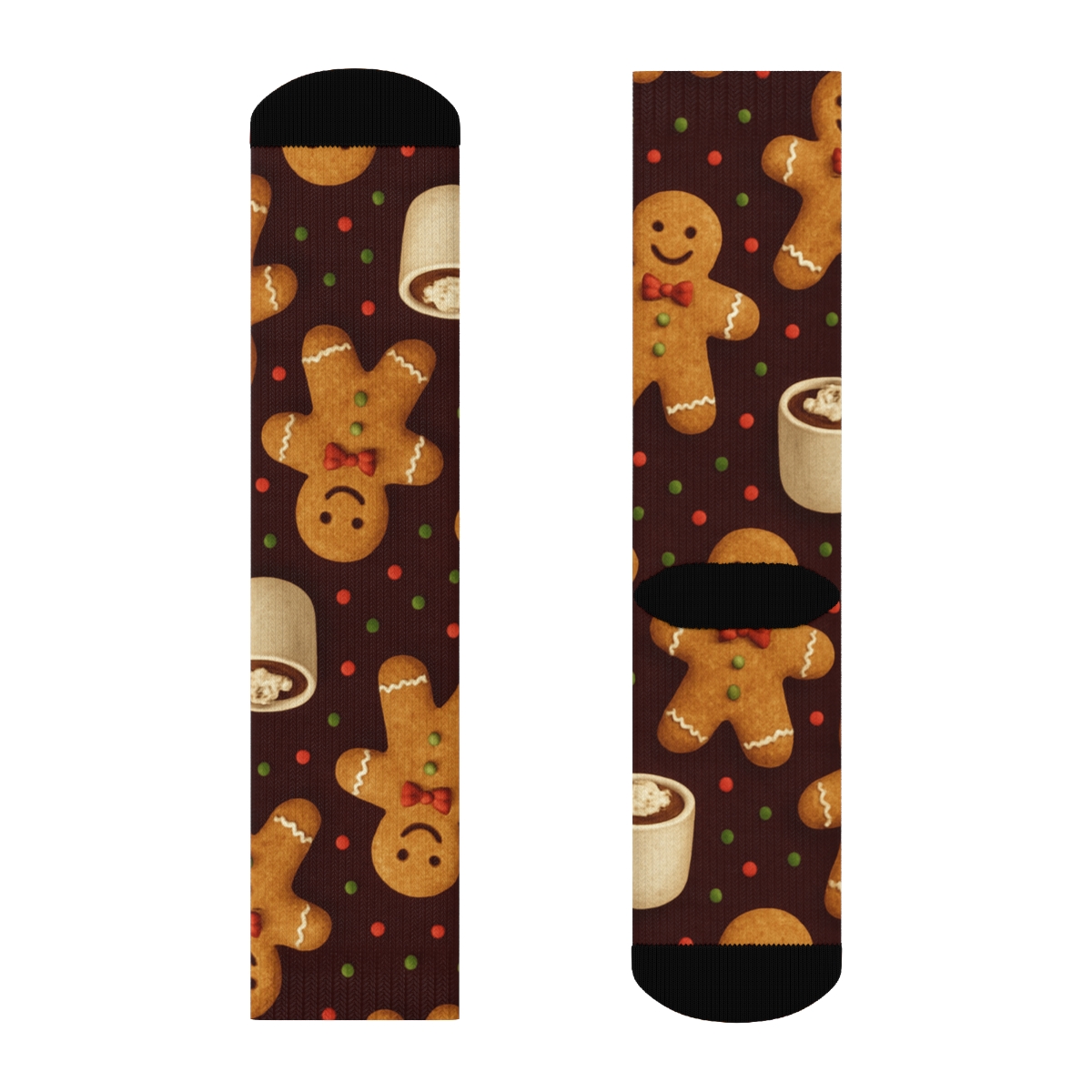 Gingerbread Cookies In Holiday Collage Scatter premium sports crew socks