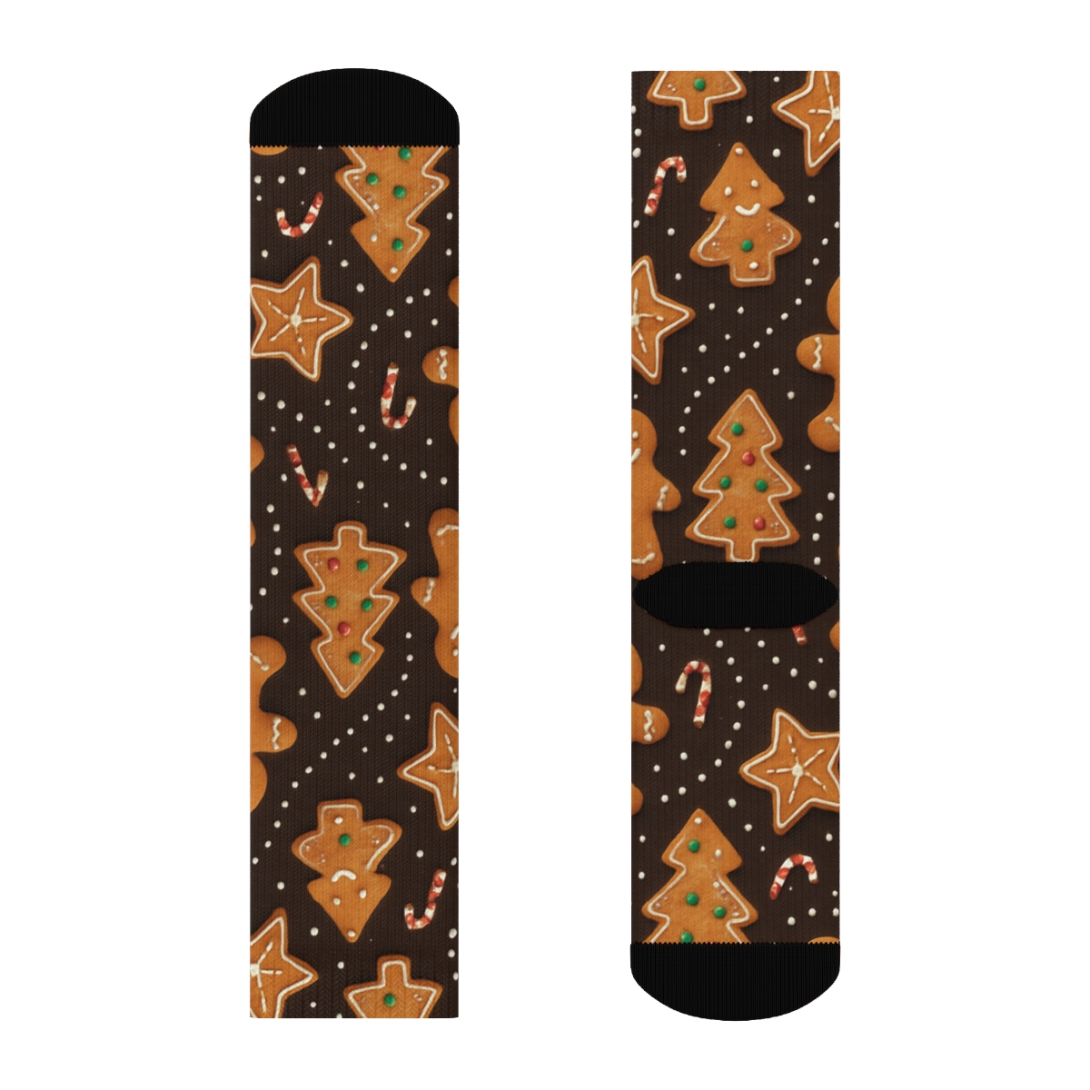 Gingerbread Galaxy Xmas Swirl unique graphic crew socks