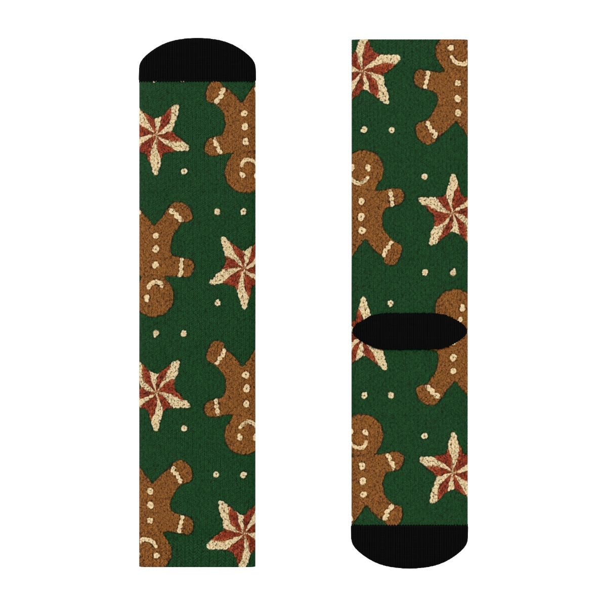 Gingerbread Men March Holiday stylish athletic crew socks
