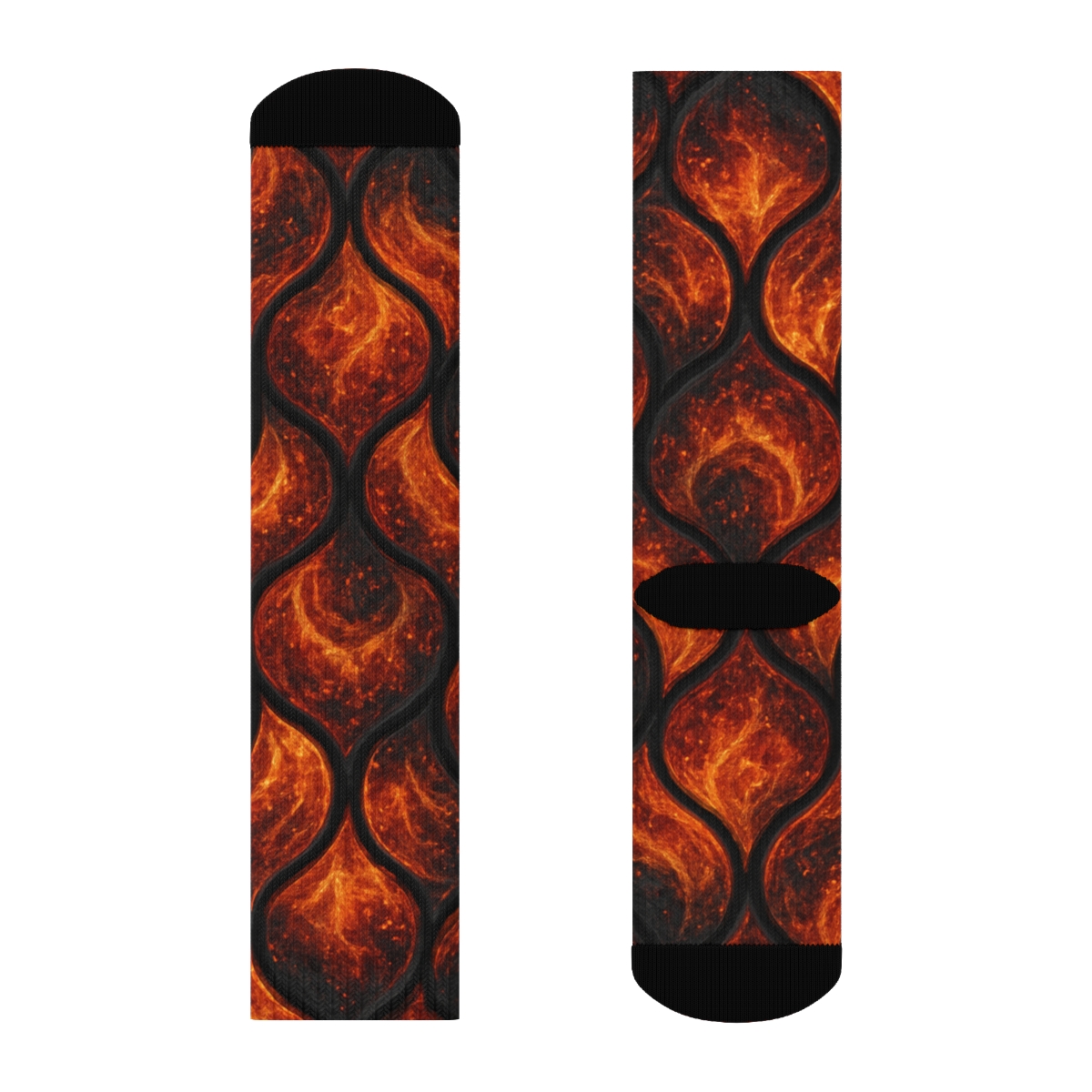 Glowing Ember Tessellation On Charcoal personalized crew socks