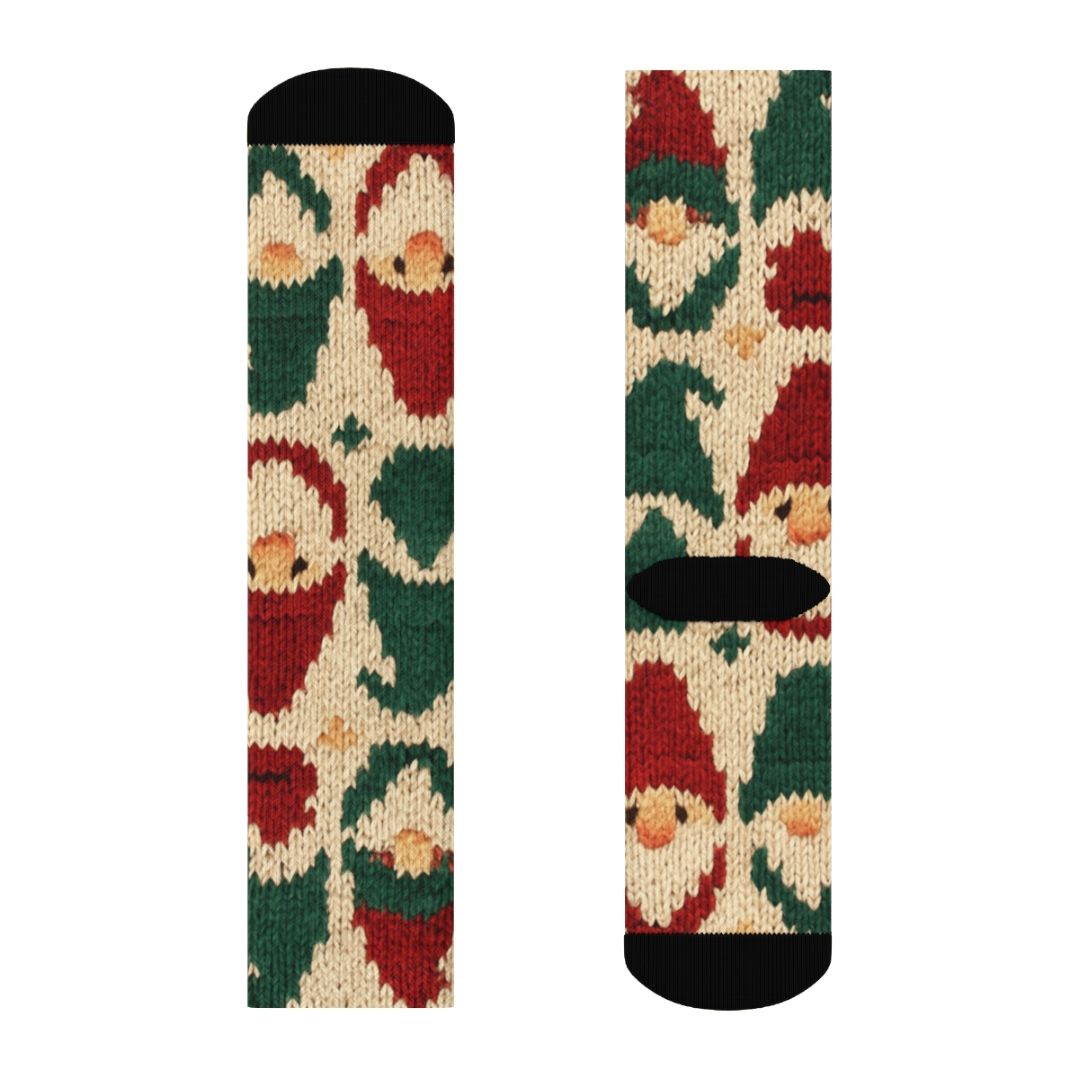Gnomes In Hats Alternating Pattern Holiday unique graphic crew socks