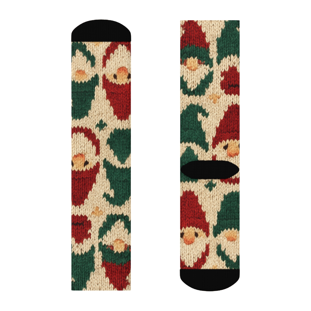 Gnomes In Hats Alternating Pattern Holiday unique graphic crew socks