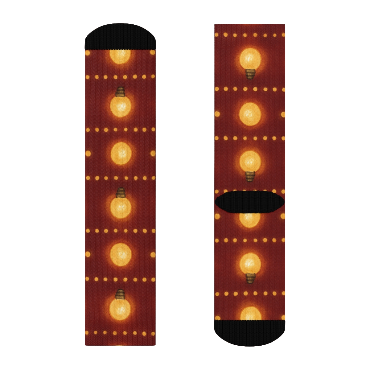 Gold Halo Globe Lights Border Bands premium sports crew socks