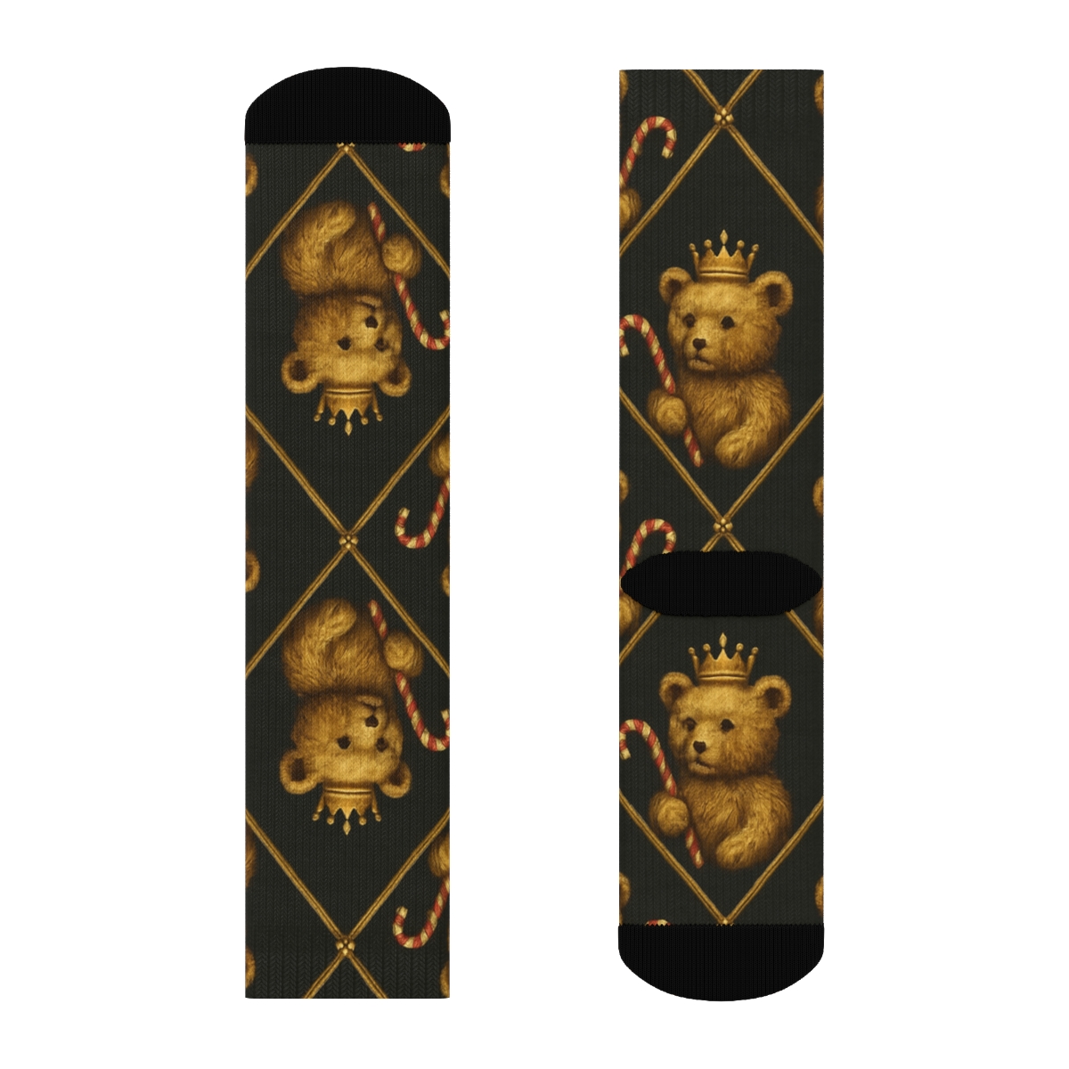 Golden Bear Ornament Lattice personalized crew socks