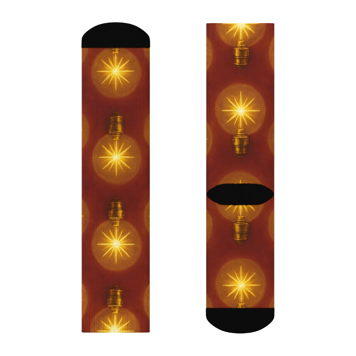 Golden Filament Starburst Constellation personalized crew socks