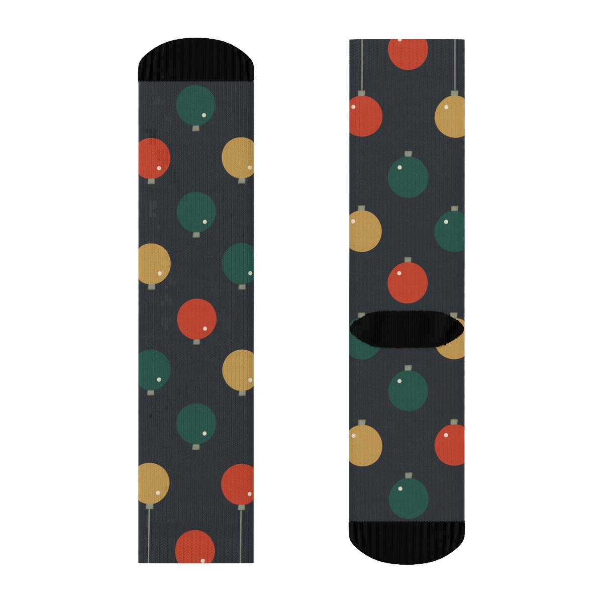 Golden Ornaments Grid Holiday Edition unique graphic crew socks