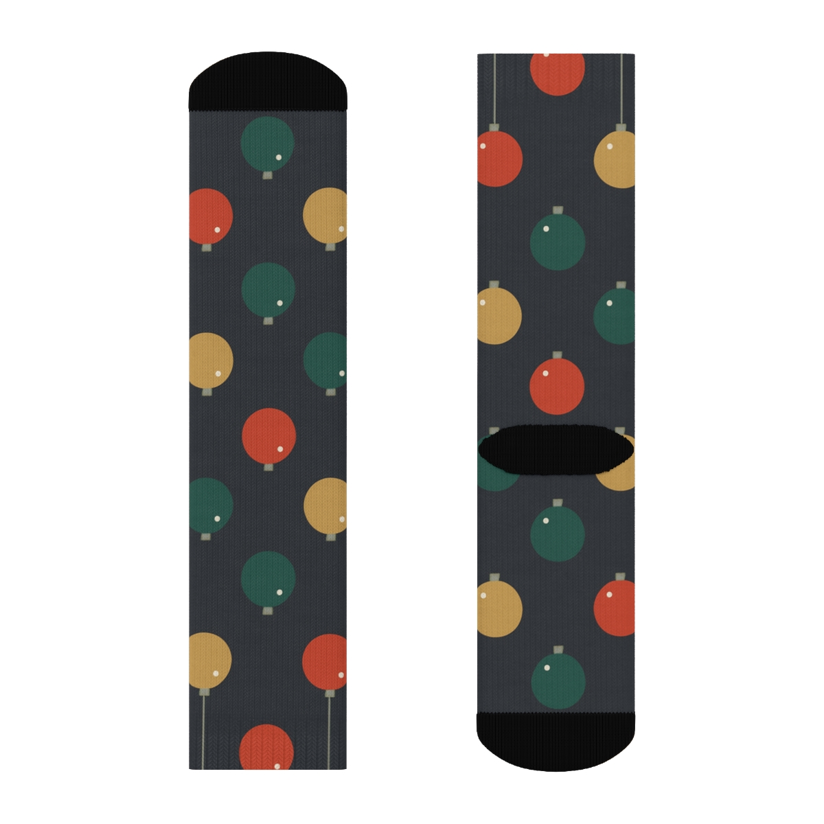 Golden Ornaments Grid Holiday Edition unique graphic crew socks