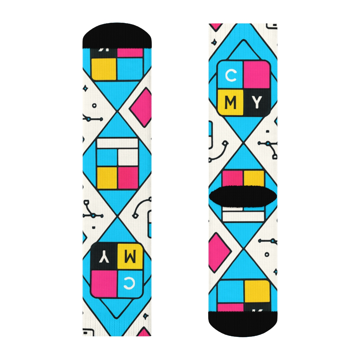 Graphic Designer Color Swatch Argyle Workshop unique graphic crew socks