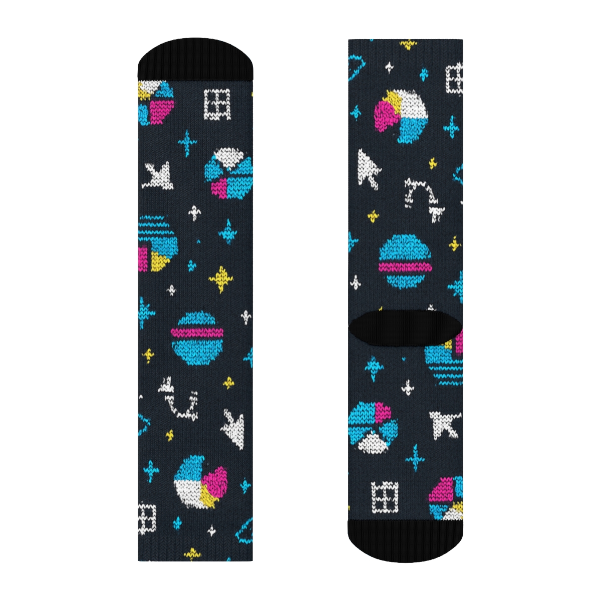 Graphic Designer Pixel Constellation Pattern soft everyday crew socks