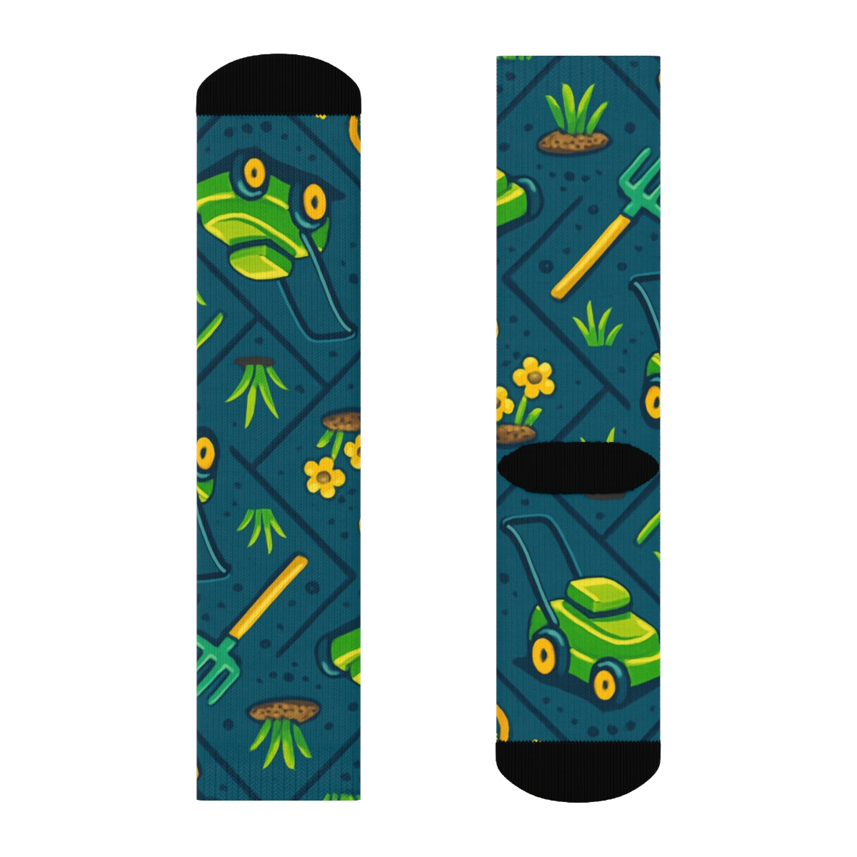 Groundskeeper-Grade Lawn Party Tool Tessellation custom crew socks