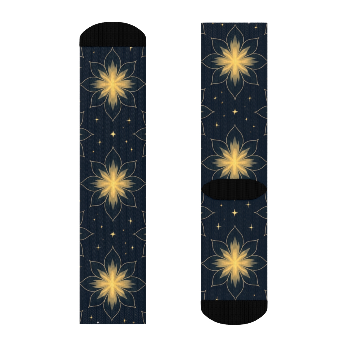 Guiding Horizon Rosette Pattern Star Of Bethlehem custom crew socks