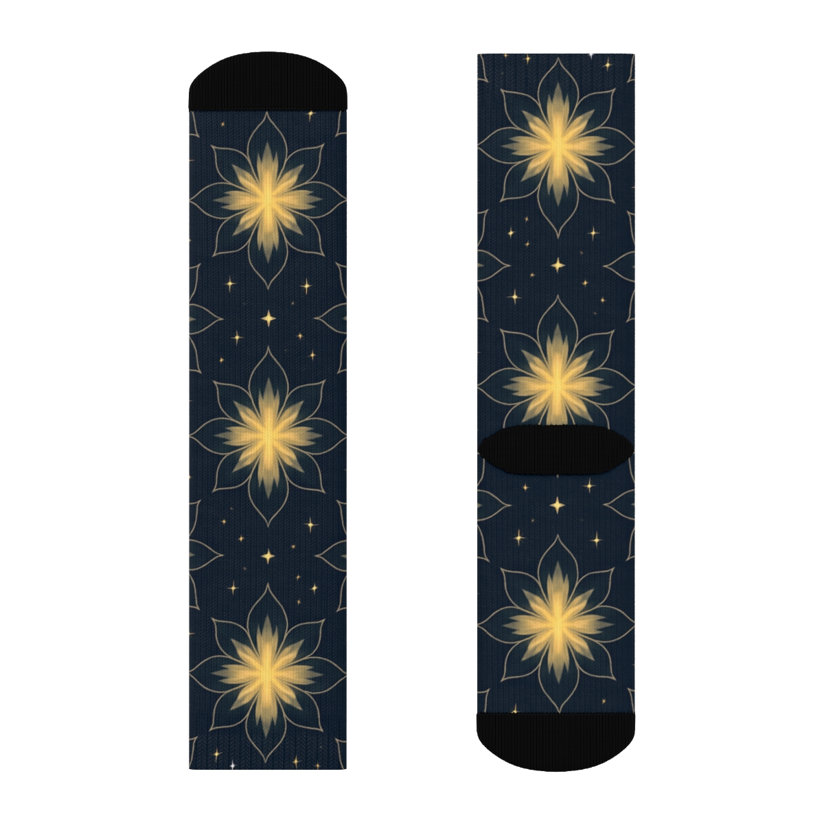 Guiding Horizon Rosette Pattern Star Of Bethlehem custom crew socks