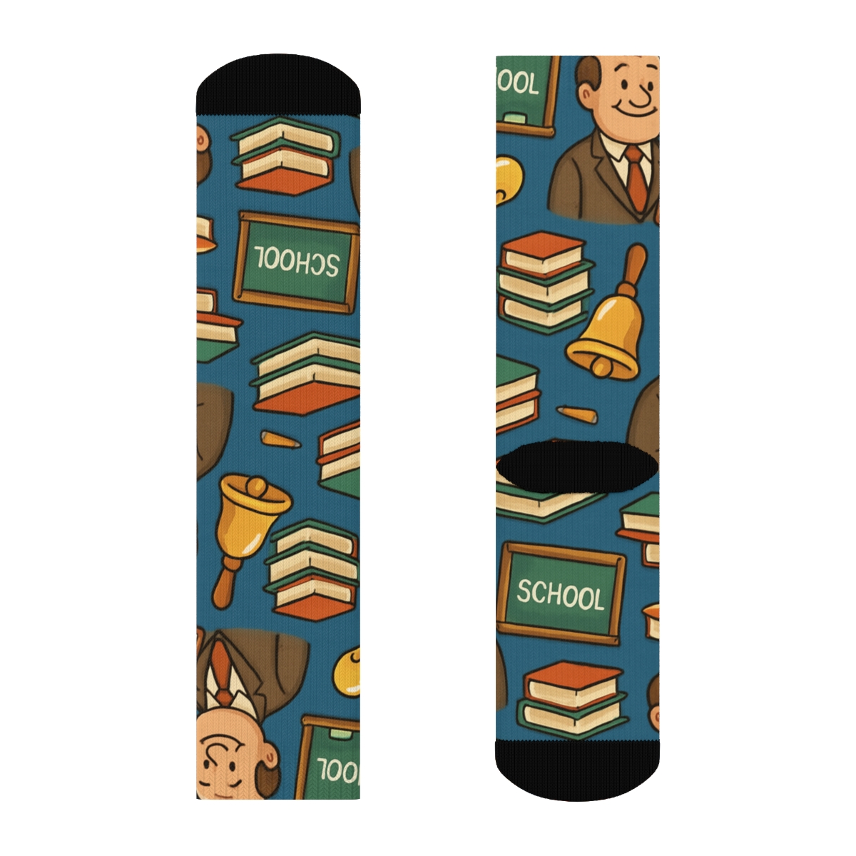 Hall Monitor Rhythm School Principal Pattern premium sports crew socks