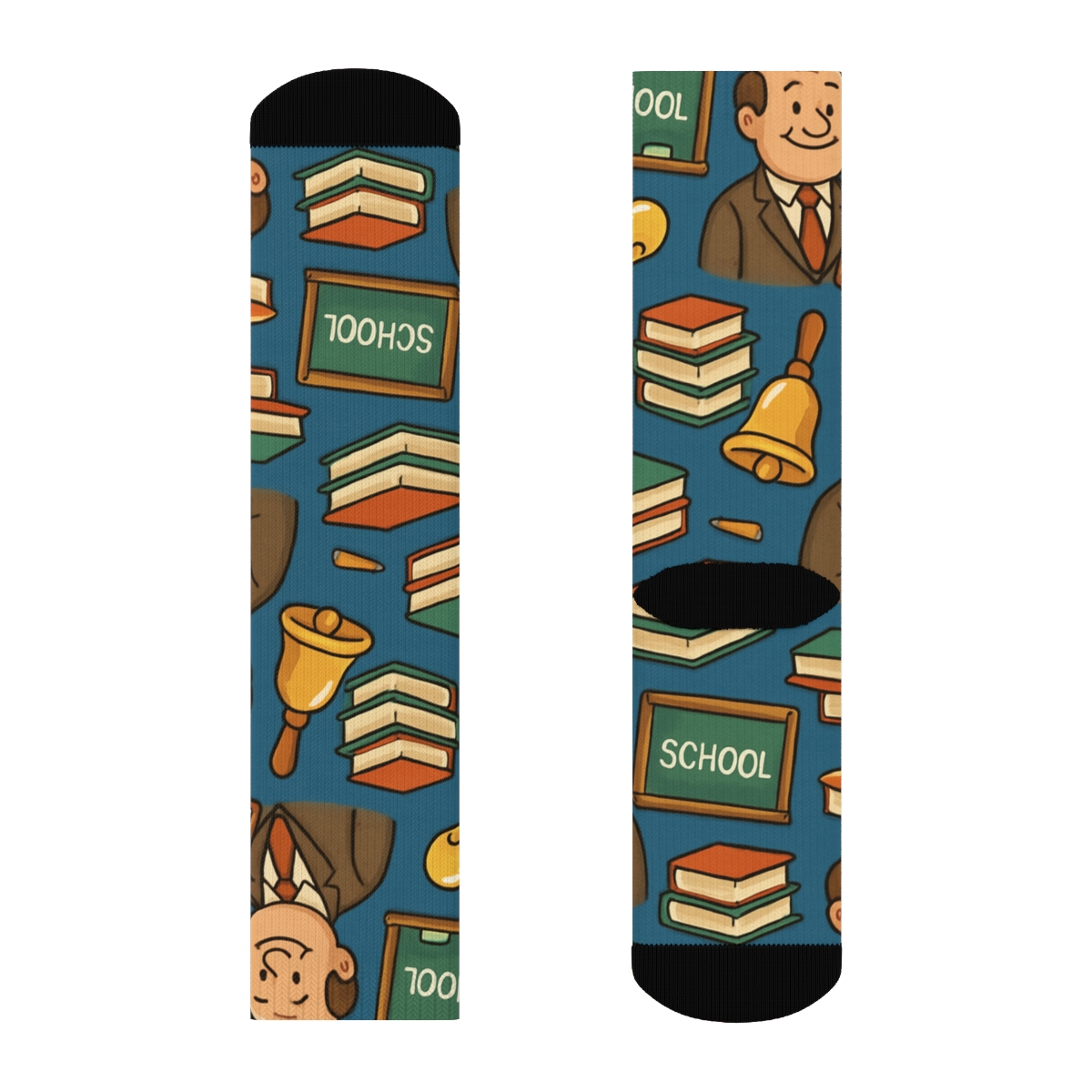 Hall Monitor Rhythm School Principal Pattern premium sports crew socks