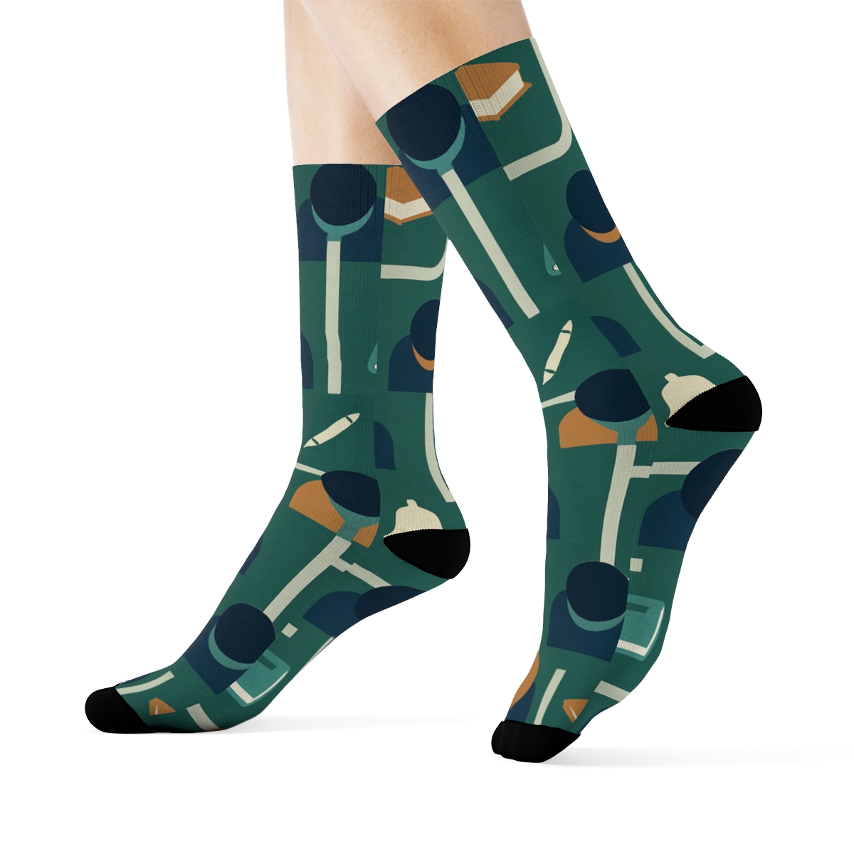 Hallway Command Pattern With School Principal Motifs stylish athletic crew socks
