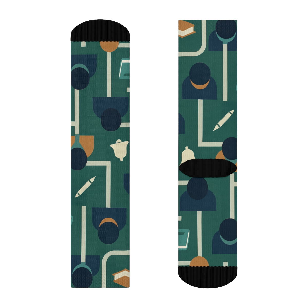 Hallway Command Pattern With School Principal Motifs stylish athletic crew socks