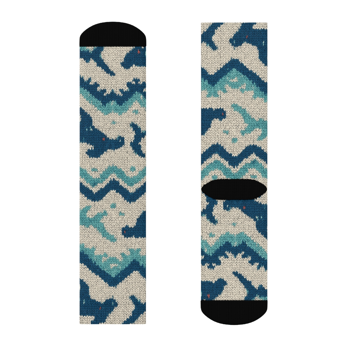 Hammerhead Chevron With Shark Motif soft everyday crew socks