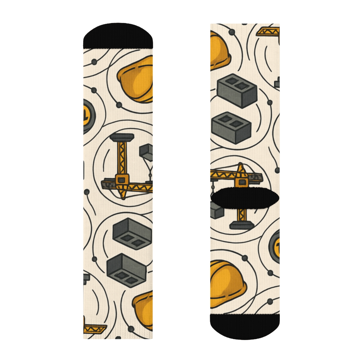 Hard Hat Orbit Pattern For Civil Engineer custom crew socks