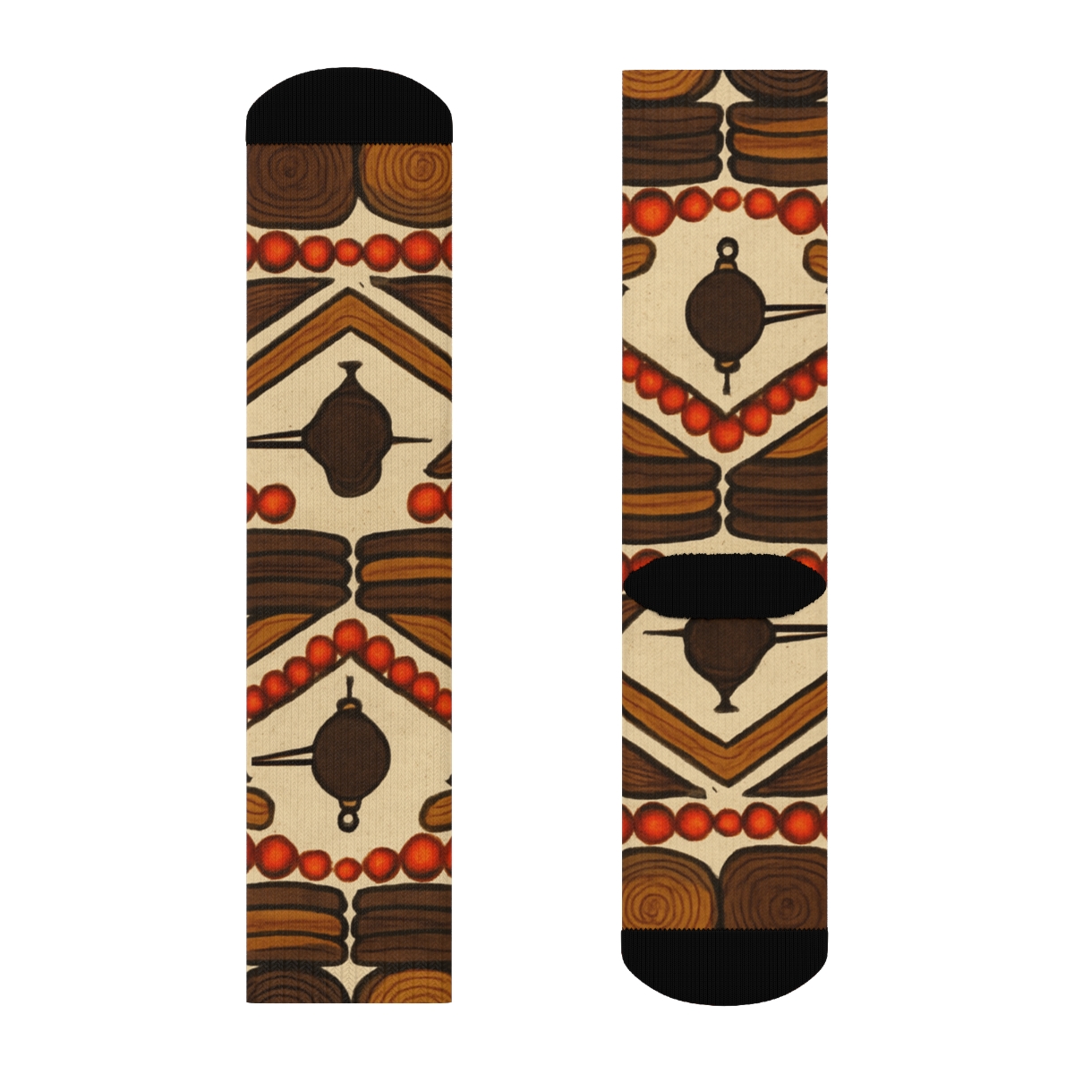 Heart-Ember Chevron Logband Pattern premium sports crew socks