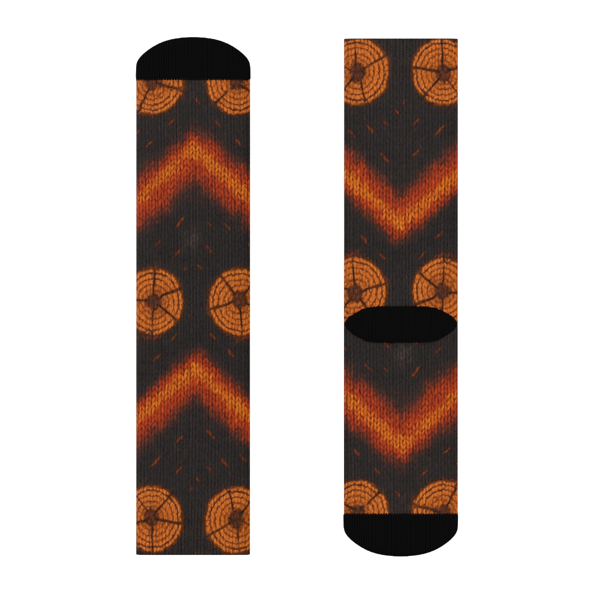 Heart Ember Glow Chevron Logwork unique graphic crew socks