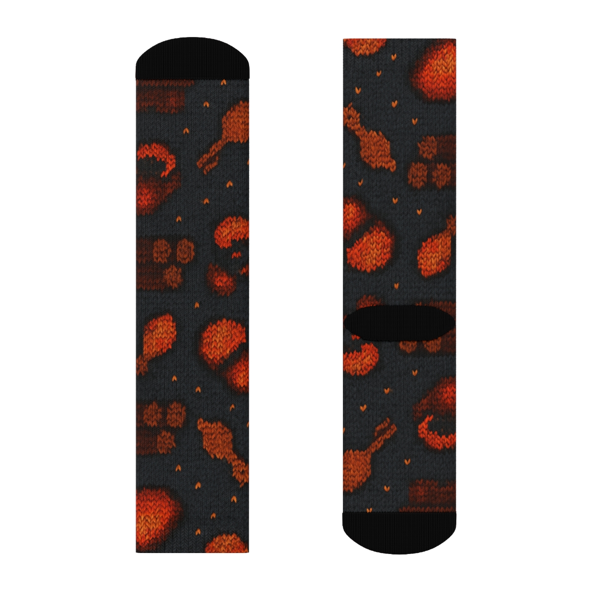 Heart Ember Knit Illusion Log Lattice personalized crew socks