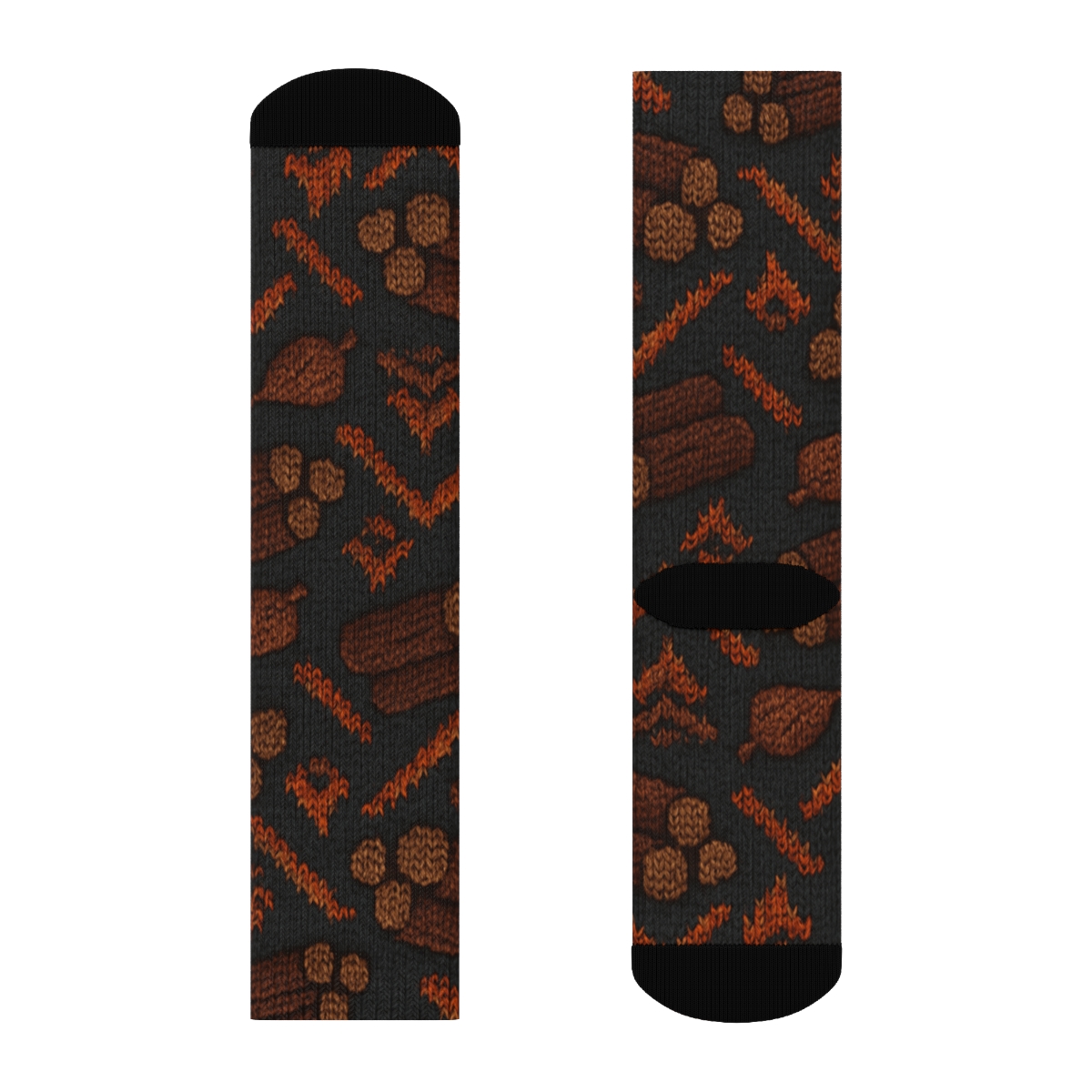 Heart-Ember Log Lattice Pattern soft everyday crew socks