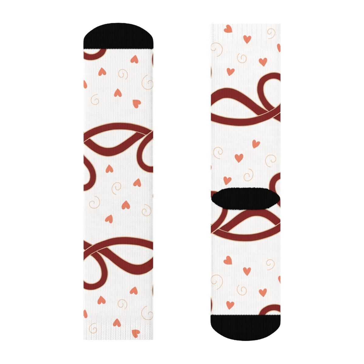 Heart Landscape Wrapping With Valentine S Infinity Heart personalized crew socks