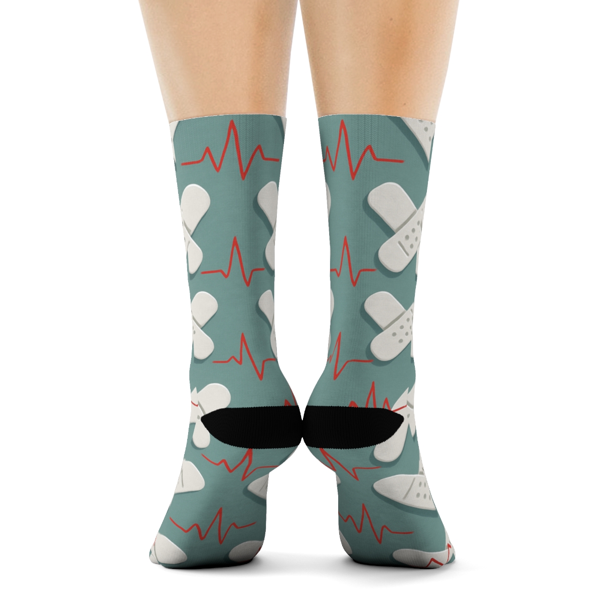Heartbeat Bandage Chevron soft everyday crew socks