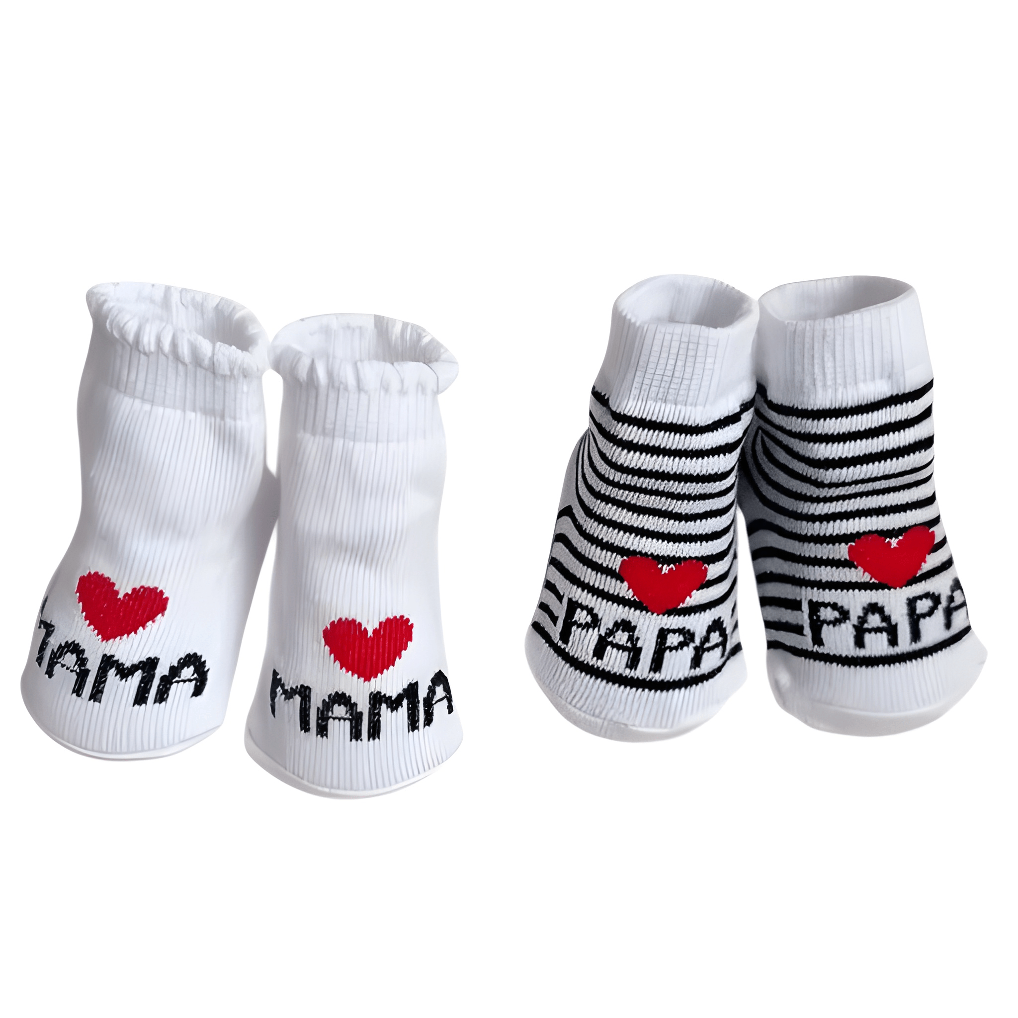 2 Pairs Of Kids Love Dad and Mom Design Socks
