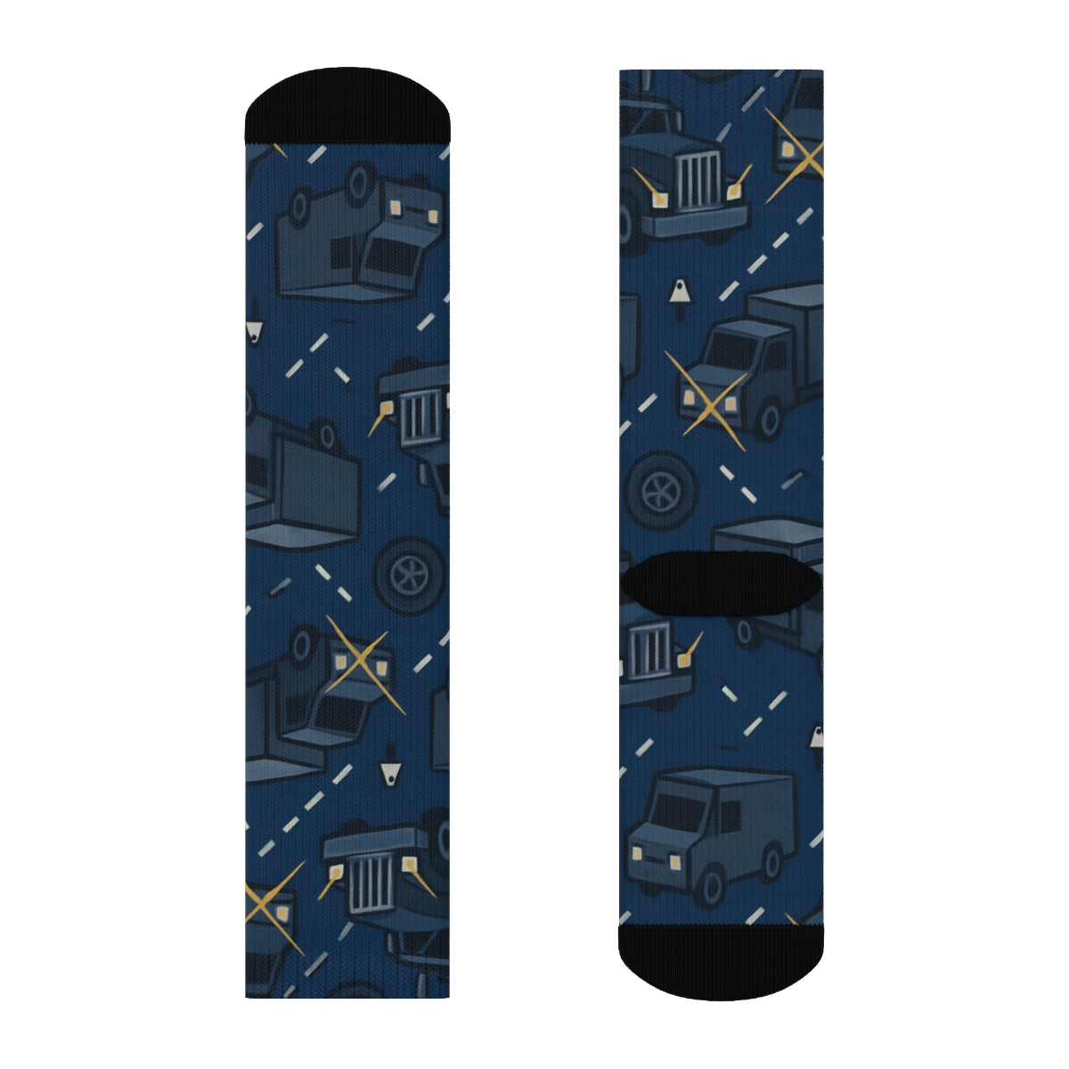 Highway Constellation With Truck Driver Convoy unique graphic crew socks