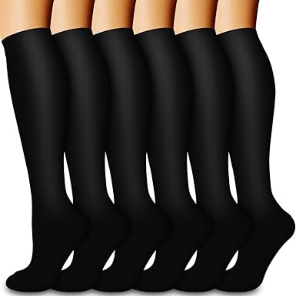 6 Pairs Of Comfortable Compression Sports Socks For Running And Hiking 