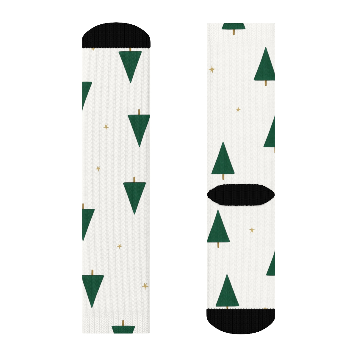 Holiday Minimalist Tree Scatter designer printed crew socks