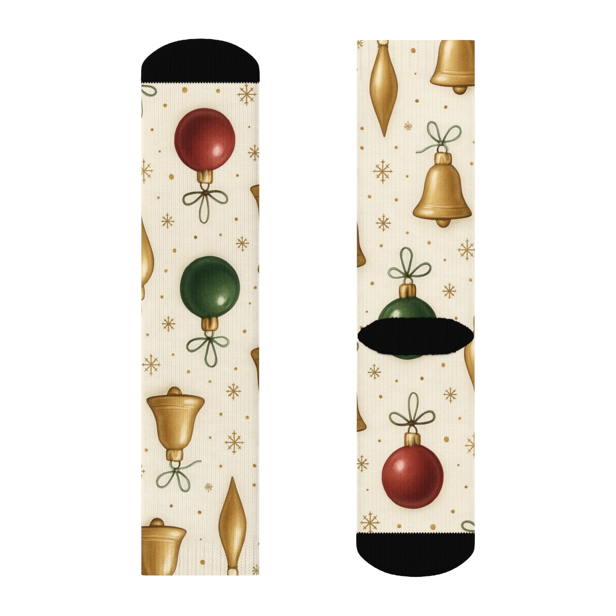 Holiday Ornament Constellation On Soft Cream unique graphic crew socks