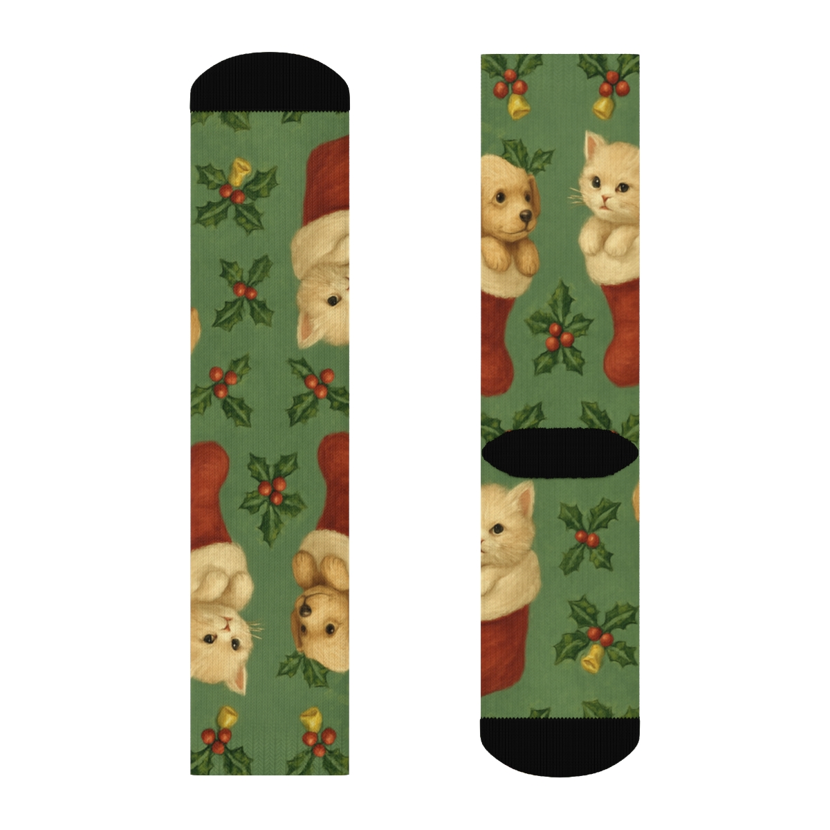 Holiday Pet Stocking Mirror Pair Pattern comfortable cotton crew socks
