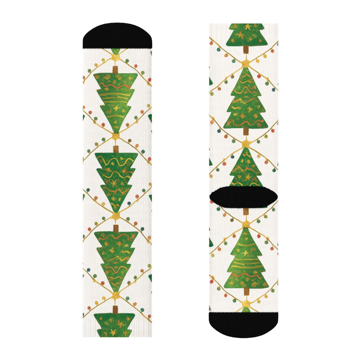 Holiday Tree Lattice Wrap stylish athletic crew socks
