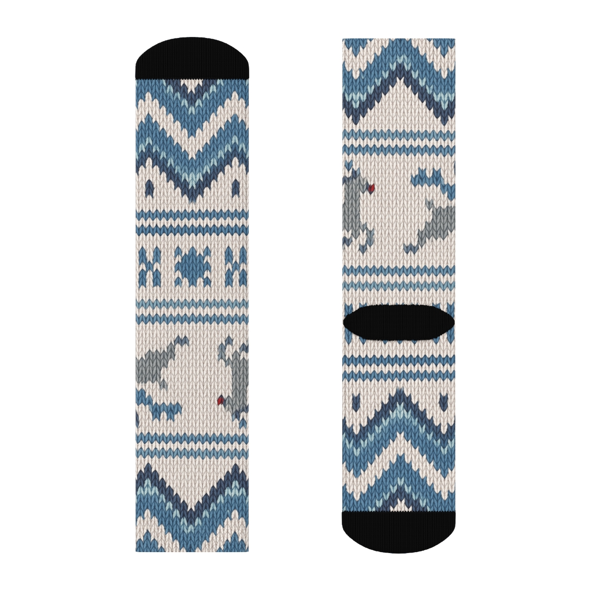 Hoofprint Chevron With Reindeer Details personalized crew socks