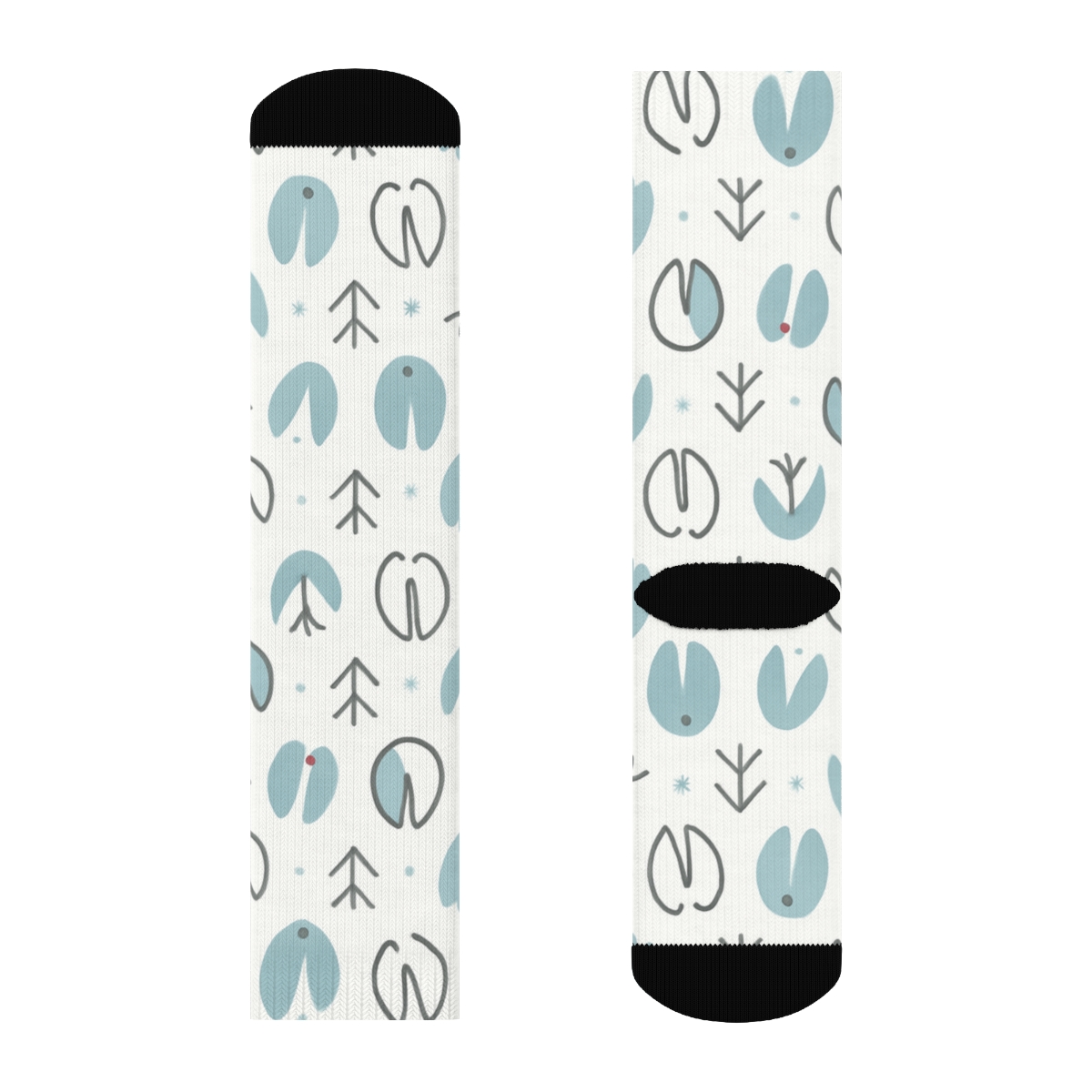 Hoofprint Chevron With Reindeer Track Bands stylish athletic crew socks