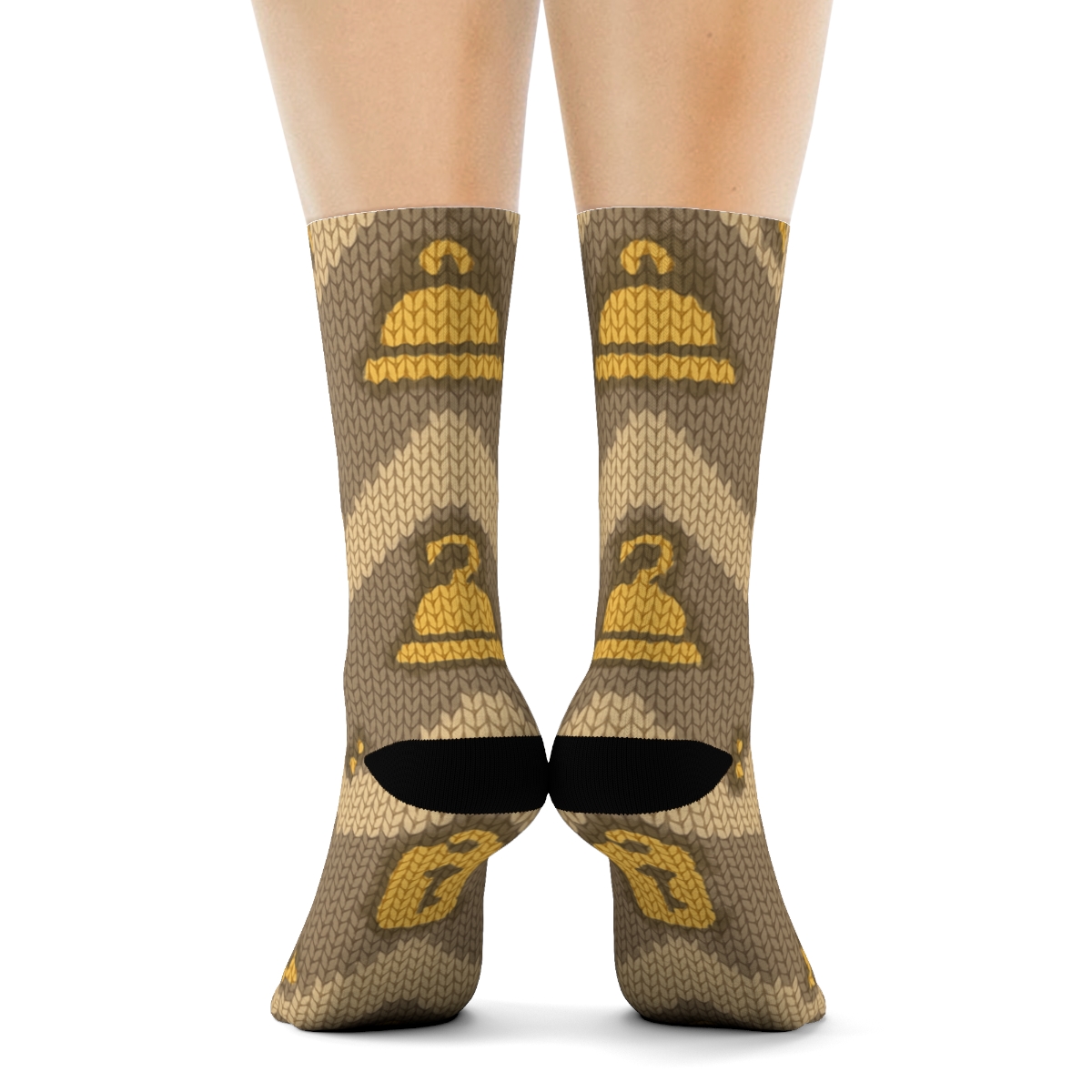 Hotel Receptionist Knitted Key Card Chevron personalized crew socks