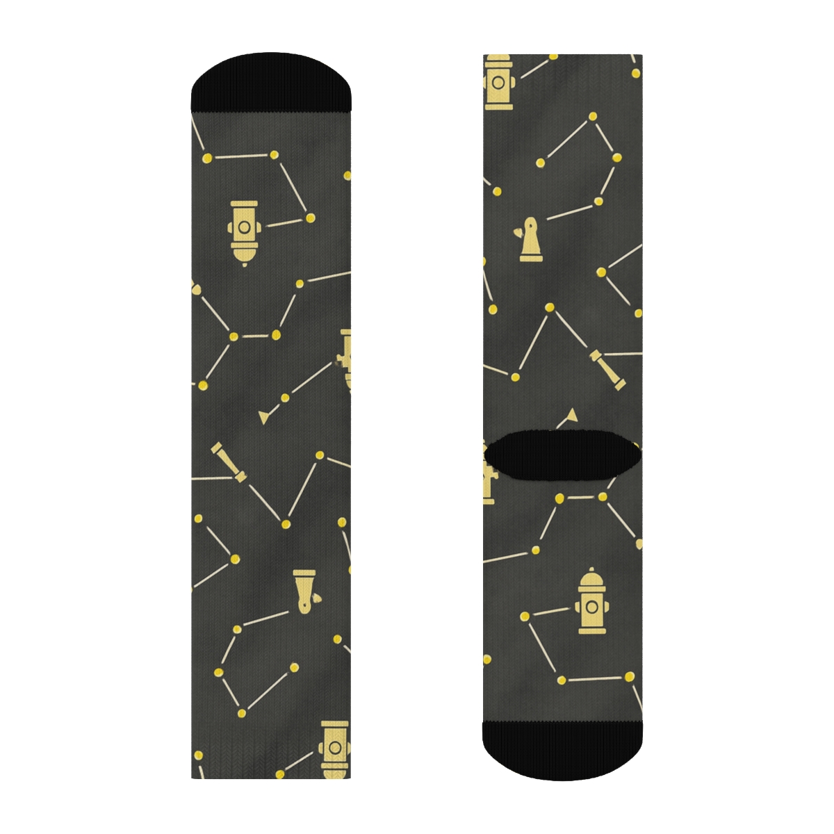 Hydrant Constellation Pattern Fire Fighter Tribute trendy patterned crew socks