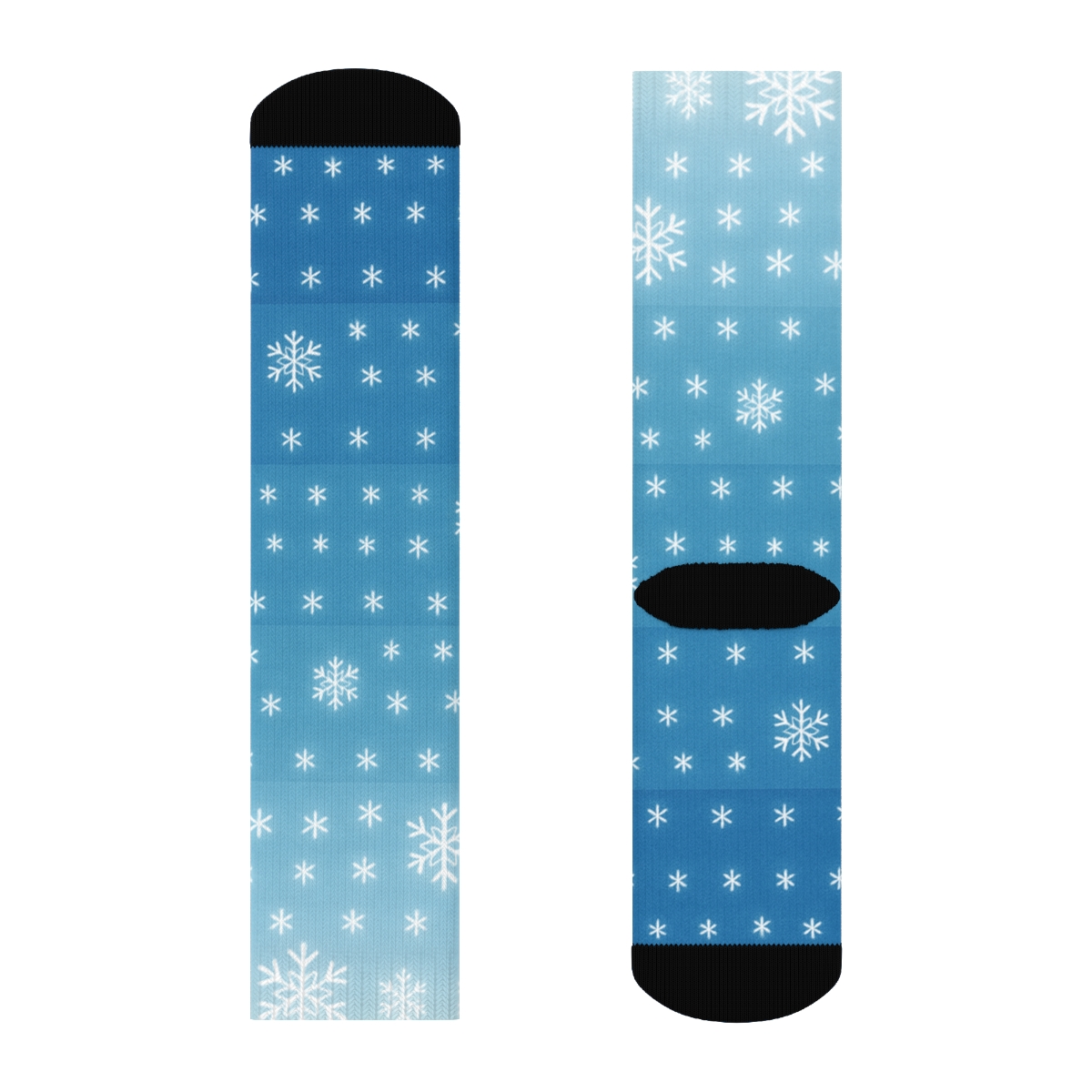 Icy Blue Holiday Snowfall Gradient Bands premium sports crew socks