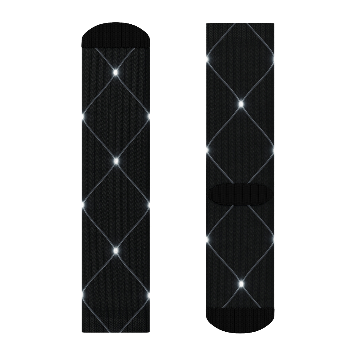 Icy Net Lights Over Midnight comfortable cotton crew socks