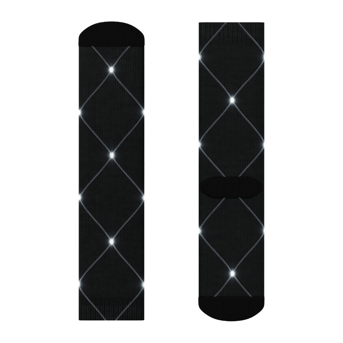 Icy Net Lights Over Midnight comfortable cotton crew socks