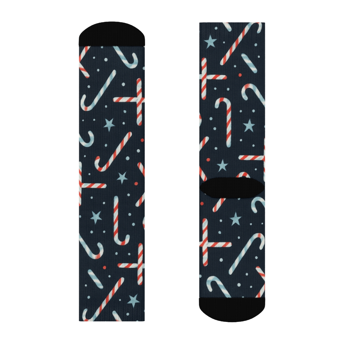 Icy Night Candy-canes Constellation Grid premium sports crew socks