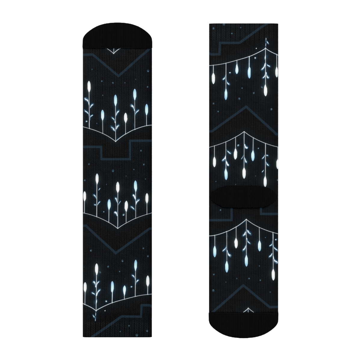 Icy Rooftop Icicle Light Cascade stylish athletic crew socks